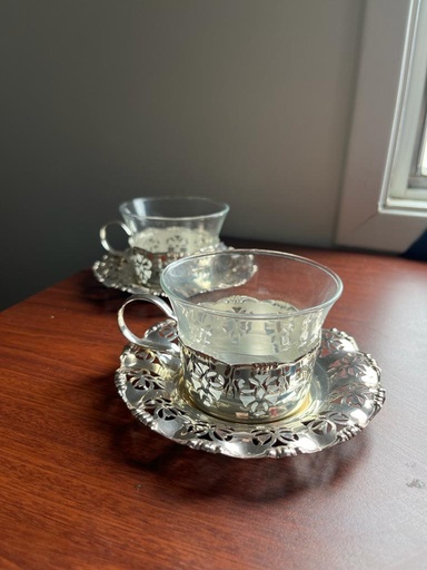 BMF German Silver Plated Tea Cups